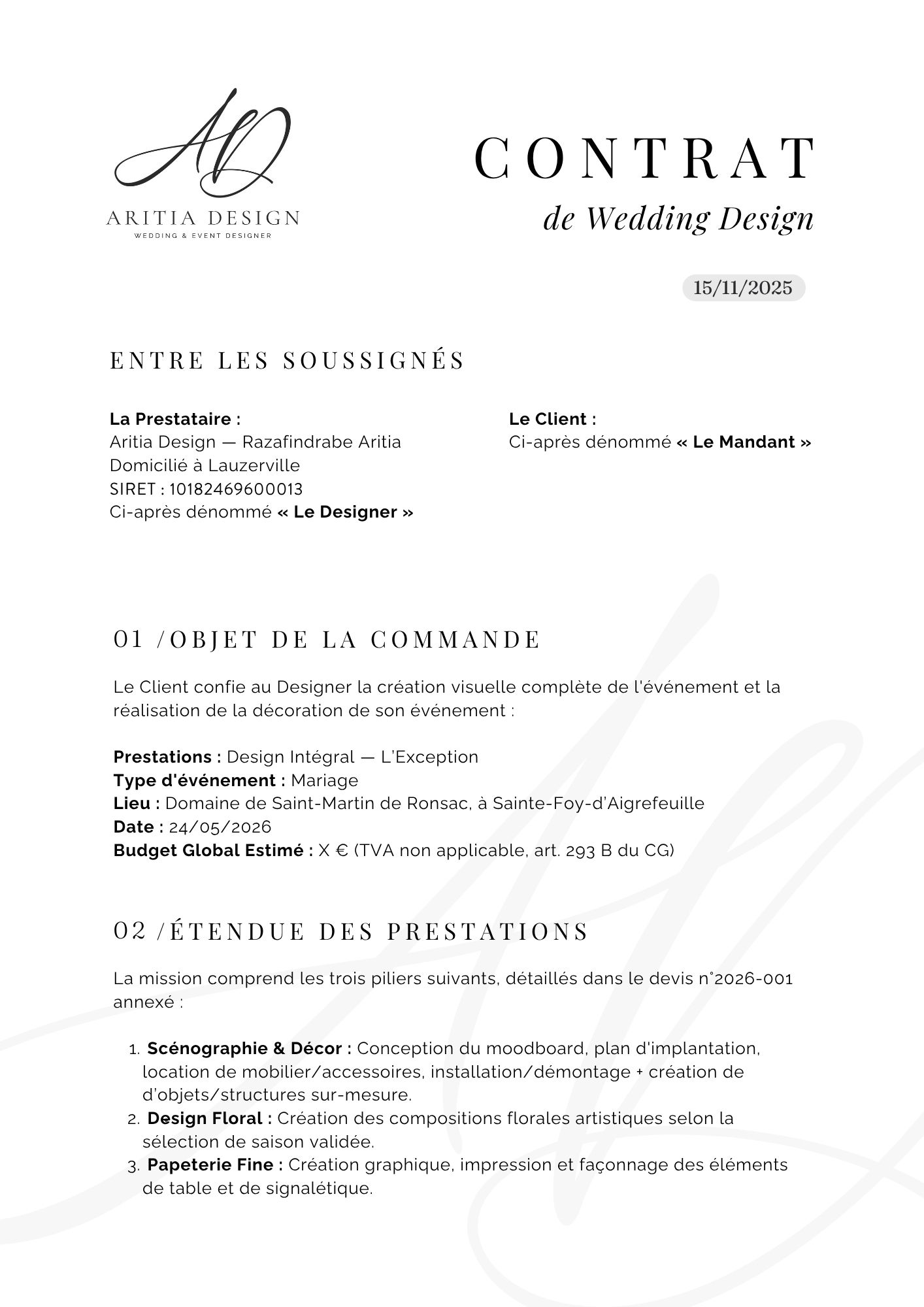 Contrat & Mandat — Aritia Design — page 2