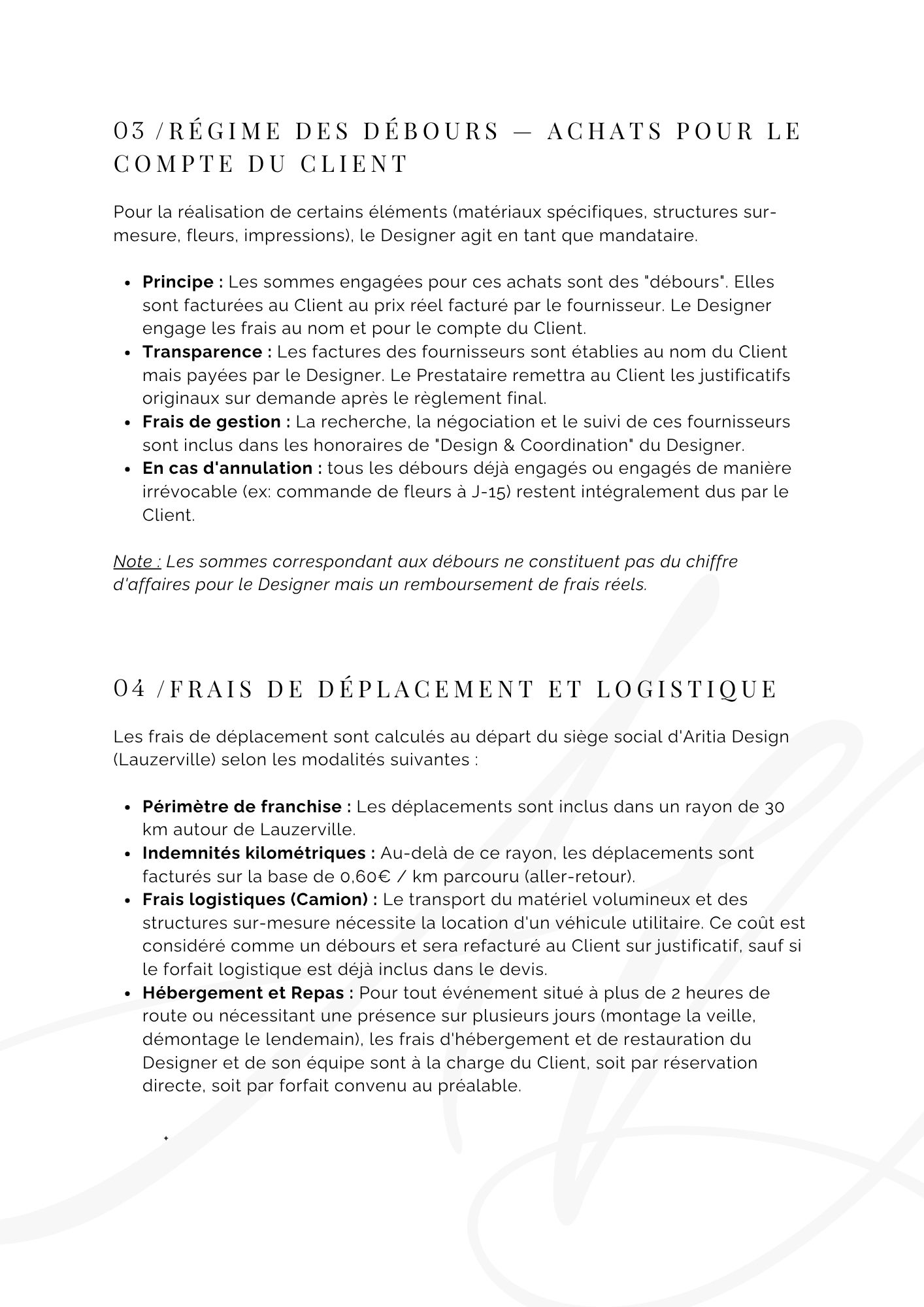 Contrat & Mandat — Aritia Design — page 1